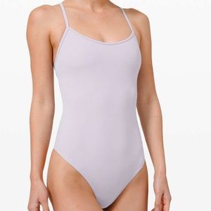 BNWT Lululemon Power Y Bodysuit Size 6 (fits like 4) Stargaze Lavender Gray